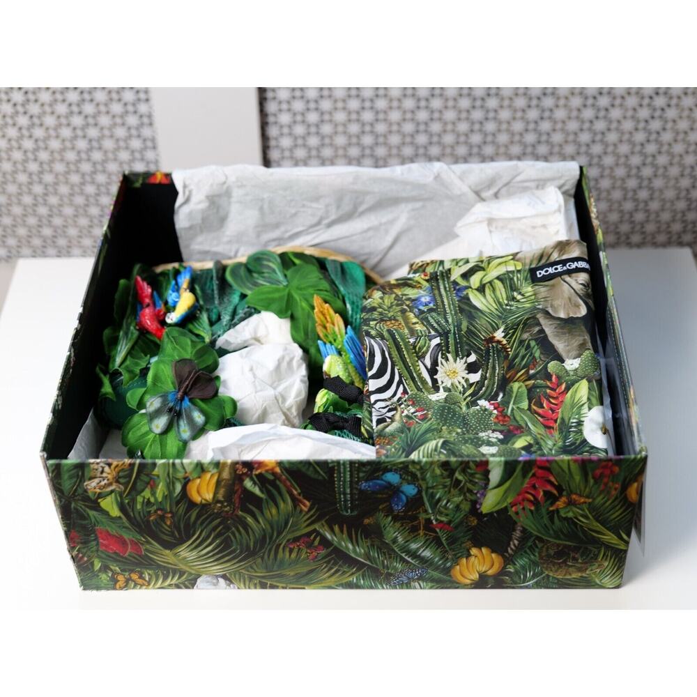 Dolce & Gabbana Jungle Parrot High Heel Wedge Sandals (IT 38, US8) RRP $6,395 - Picture 10 of 13